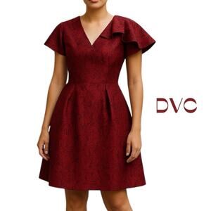 Dolce Viva Collection Textured Red Whimsical Party Event Dress NWT Size M